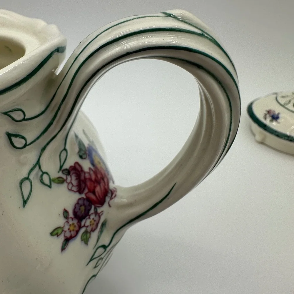 Wedgwood Floral Etruria England Tea Set Teapot Sugar Creamer A1793 Vintage 1922